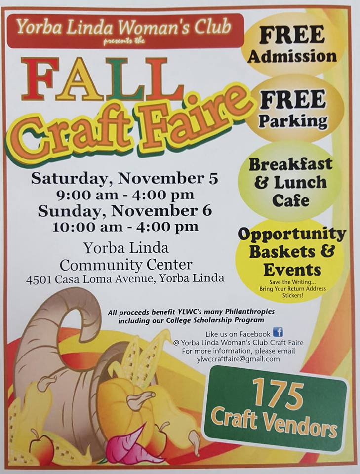 Yorba Linda Women's Club Fall Craft Faire Jest For Fun Crafts