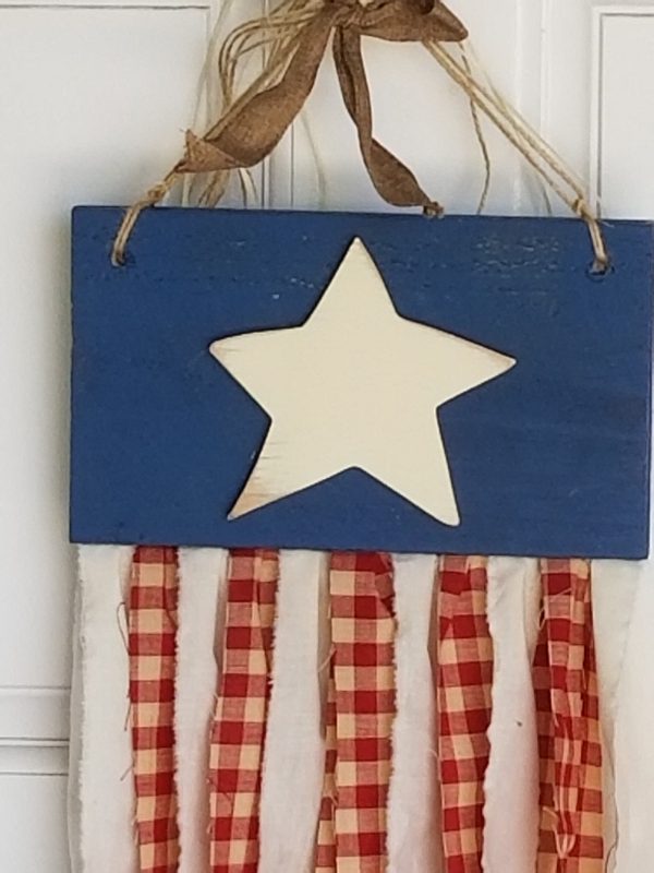 Patriotic and Rustic American Flag Door Hanger